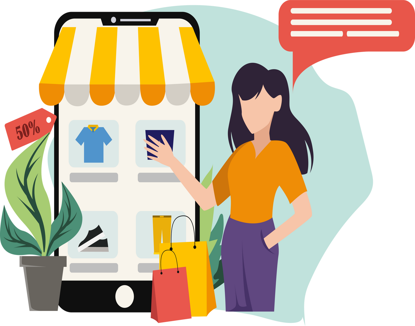 E Commerce Flat Illustration